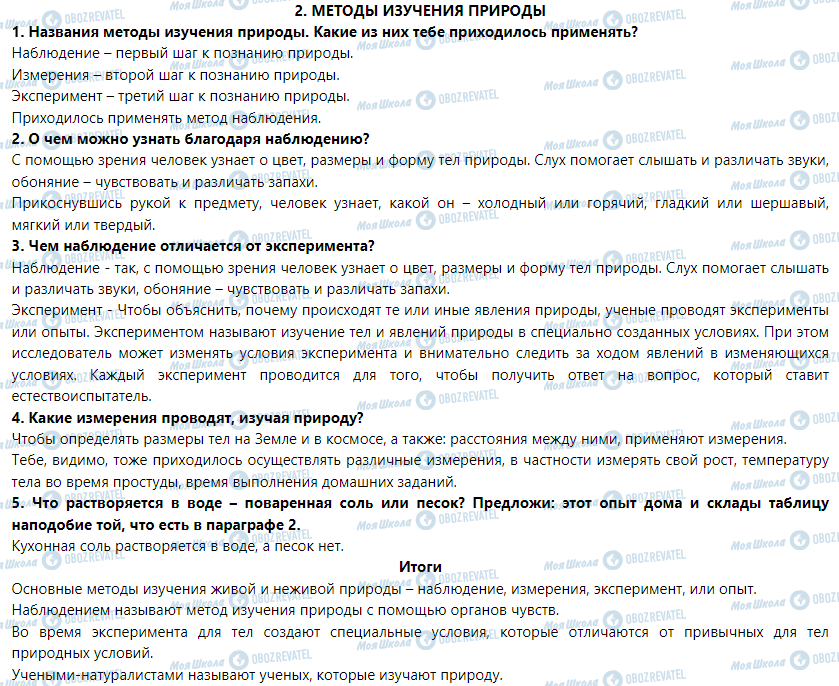 ГДЗ Природознавство 5 клас сторінка § 2. Методы изучения природ