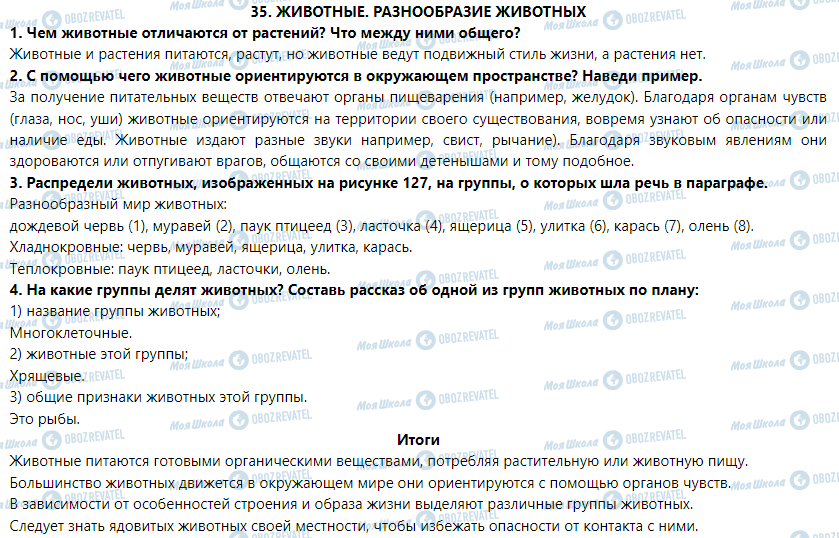 ГДЗ Природознавство 5 клас сторінка § 35. Животные. Разнообразие животных