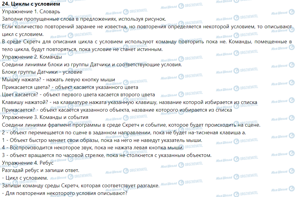 ГДЗ Інформатика 5 клас сторінка 24. Циклы с условием