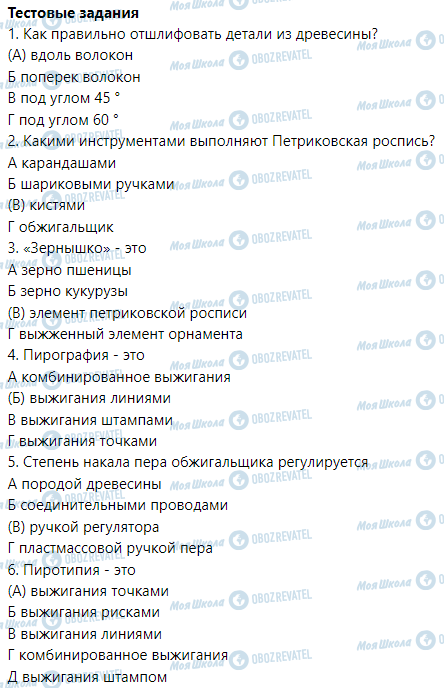 ГДЗ Трудове навчання 5 клас сторінка § 16. Технология художественного выжигания