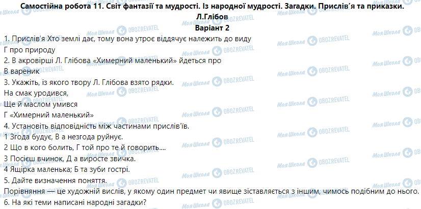 ГДЗ Українська мова 5 клас сторінка Варіант  2