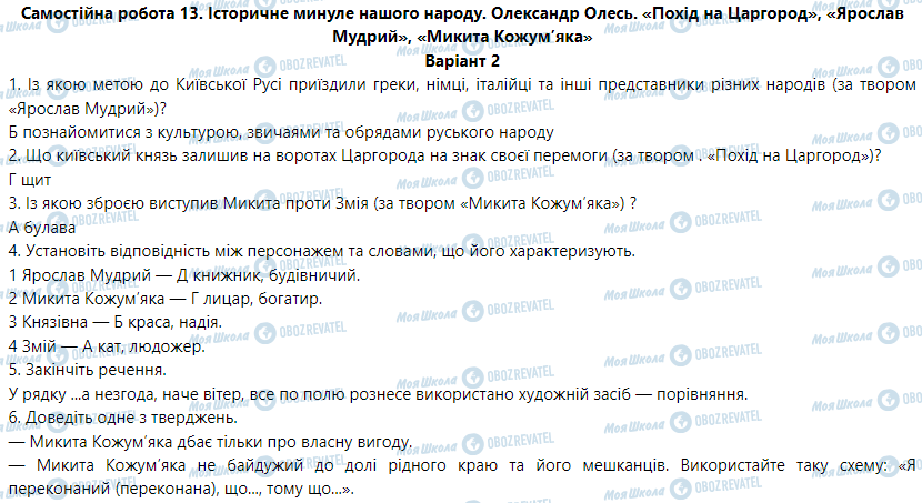 ГДЗ Українська мова 5 клас сторінка Варіант  2