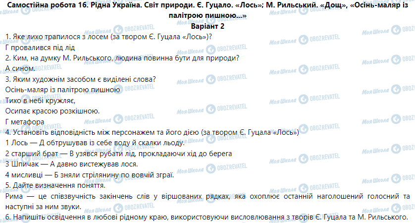 ГДЗ Укр мова 5 класс страница Варіант  2