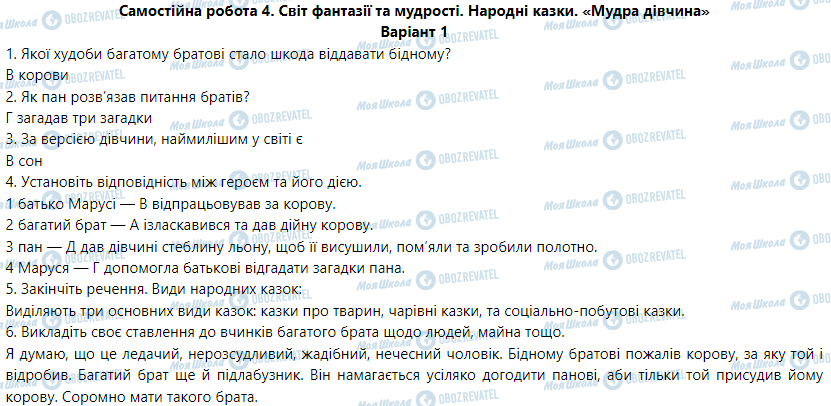 ГДЗ Українська мова 5 клас сторінка Варіант  1