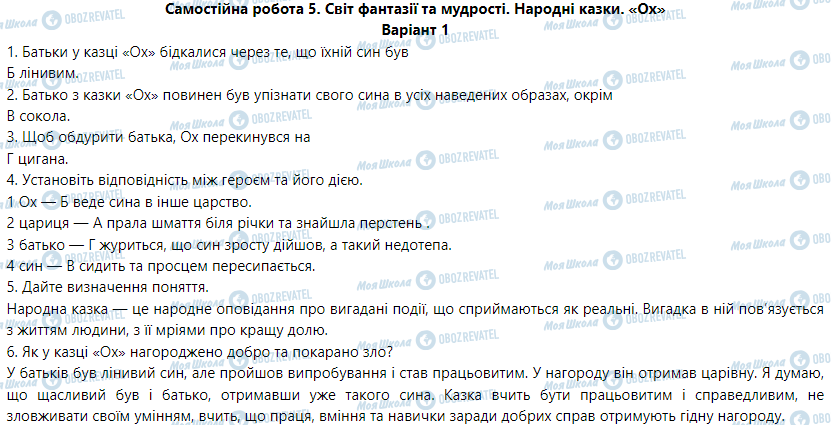 ГДЗ Українська мова 5 клас сторінка Варіант  1