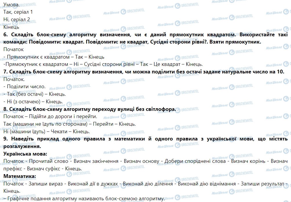 ГДЗ Інформатика 5 клас сторінка Урок № 25. Алгоритми з розгалуженням