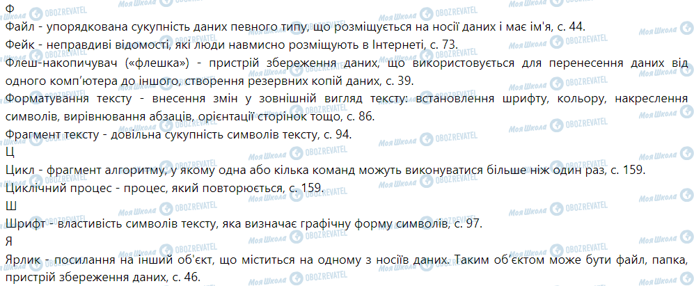 ГДЗ Информатика 5 класс страница Словничок