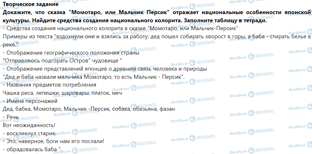 ГДЗ Зарубіжна література 5 клас сторінка Момотаро - Иссумбоси, или Мальчик-с-пальчик