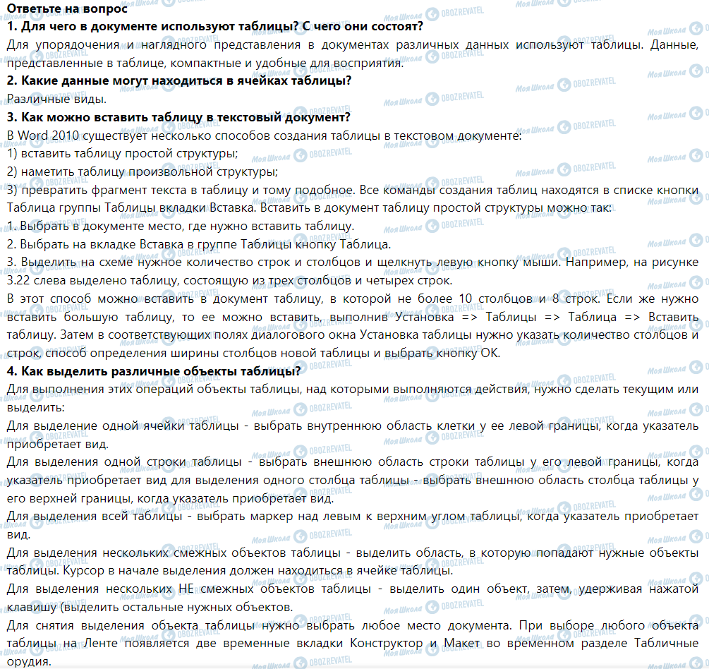 ГДЗ Інформатика 5 клас сторінка Ответьте на вопрос