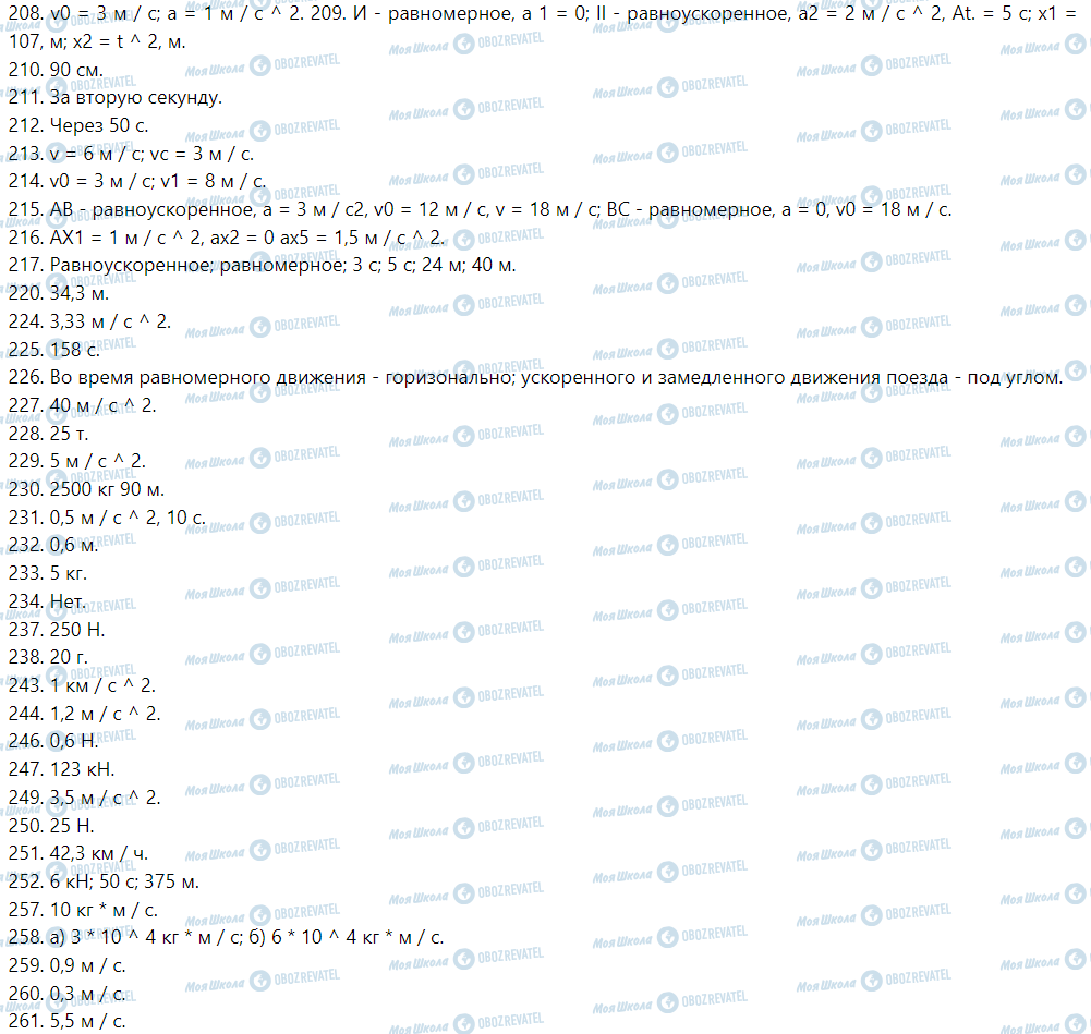 ГДЗ Физика 9 класс страница Ответы к задачам и упражнениям