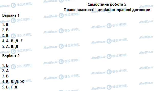 ГДЗ Правоведение 9 класс страница Самостійна робота  5