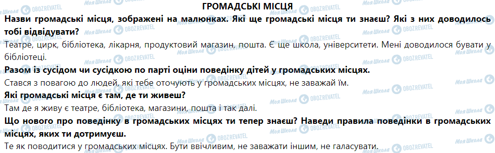 ГДЗ ЯДС (исследую мир) 1 класс страница Громадські місця