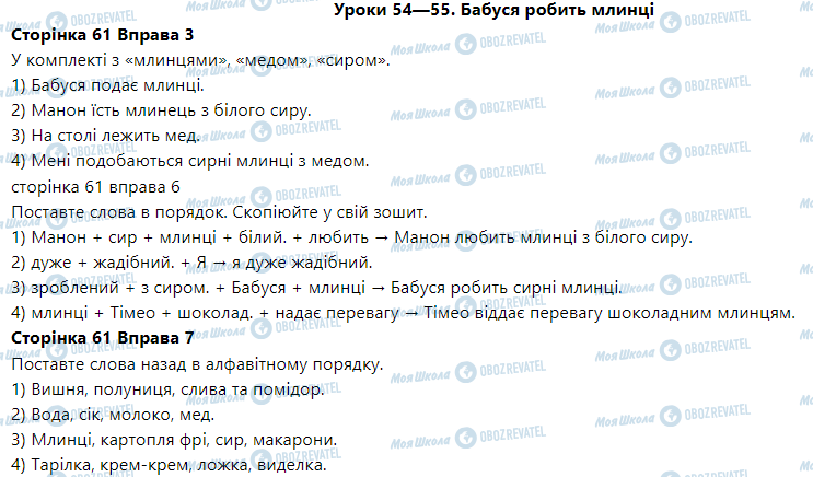 ГДЗ Французька мова 3 клас сторінка Leçons 54—55. Mamie fait des crêpes