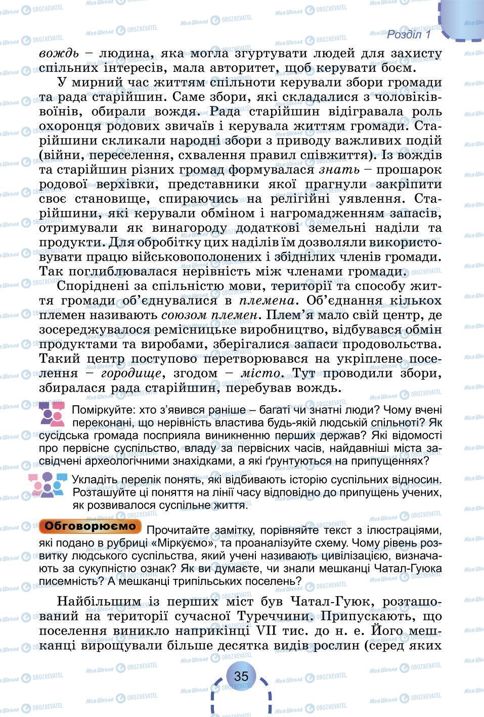 Підручники Всесвітня історія 6 клас сторінка 35