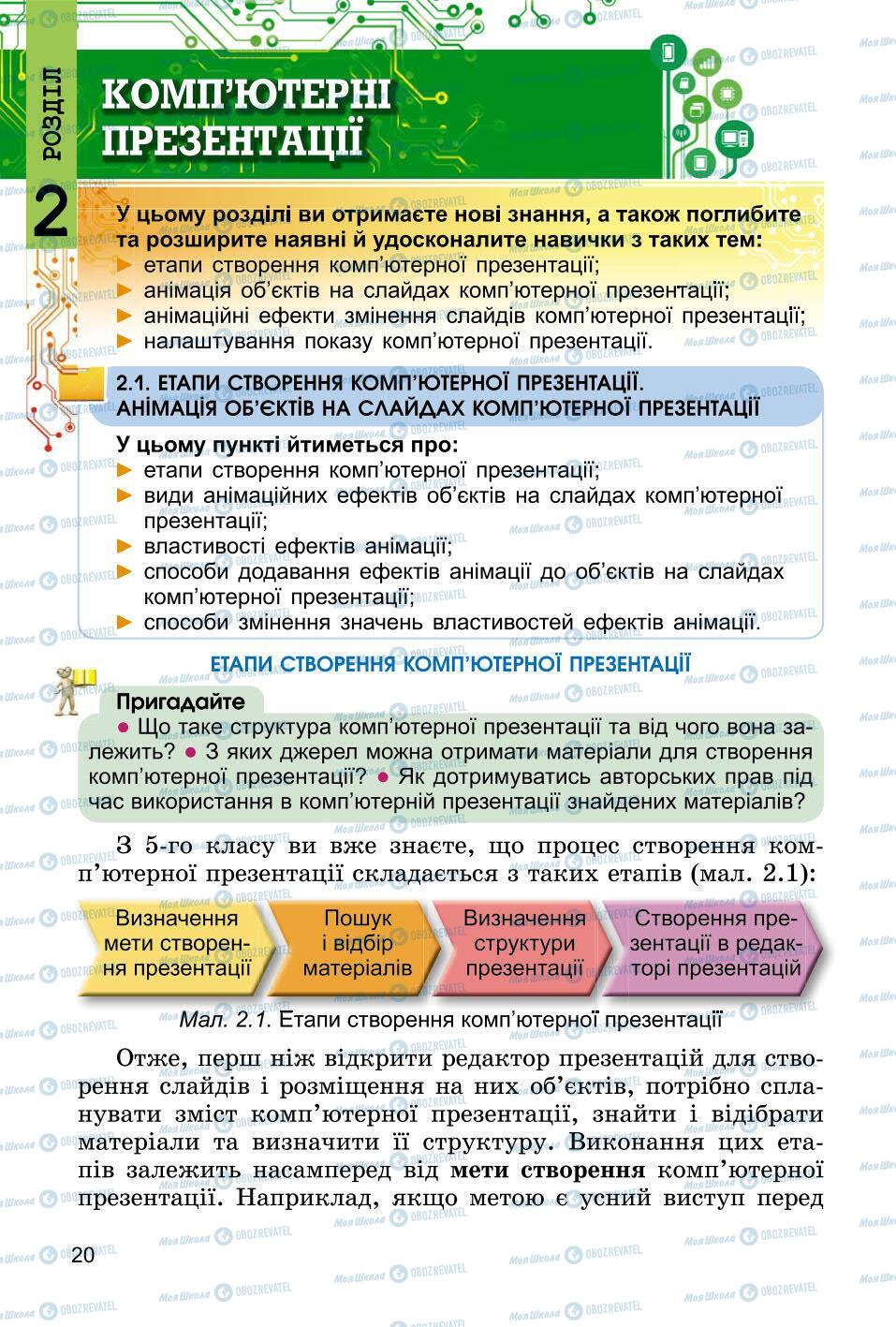 Підручники Інформатика 6 клас сторінка 20