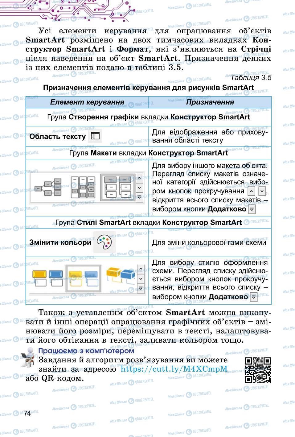 Підручники Інформатика 6 клас сторінка 74