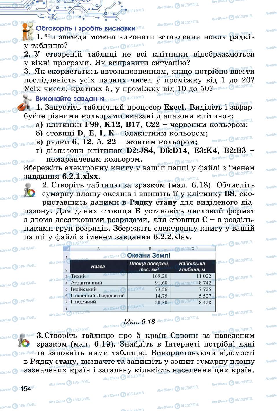 Підручники Інформатика 6 клас сторінка 154