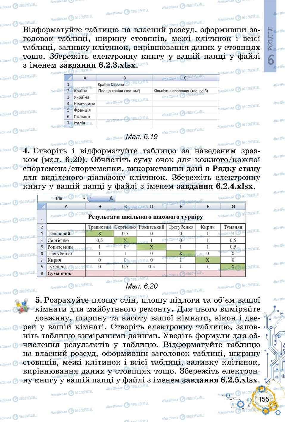 Підручники Інформатика 6 клас сторінка 155