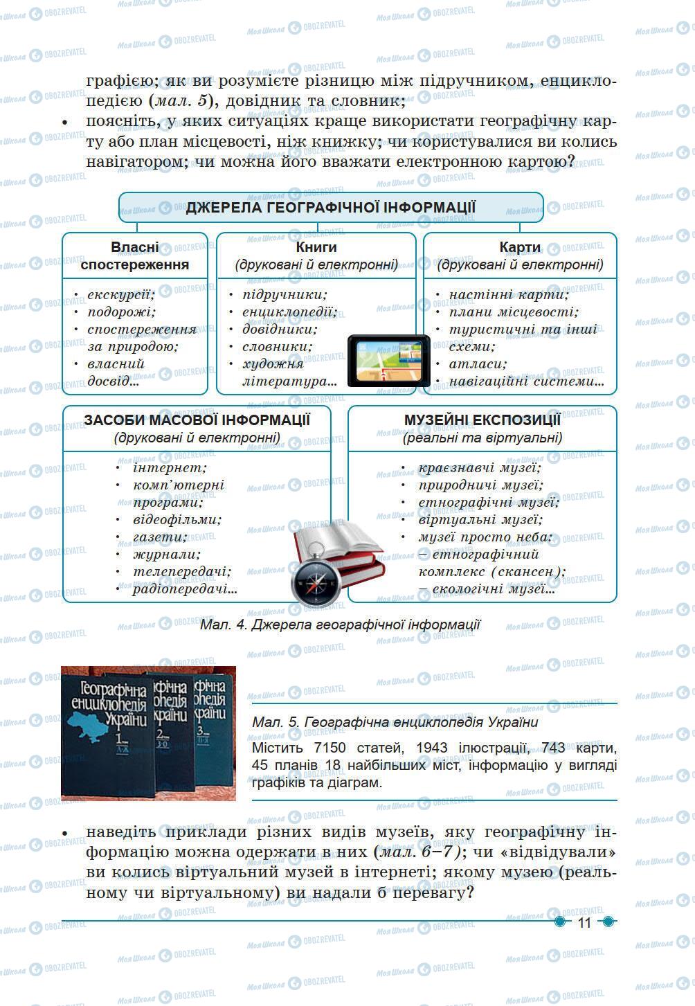 Підручники Географія 6 клас сторінка 11