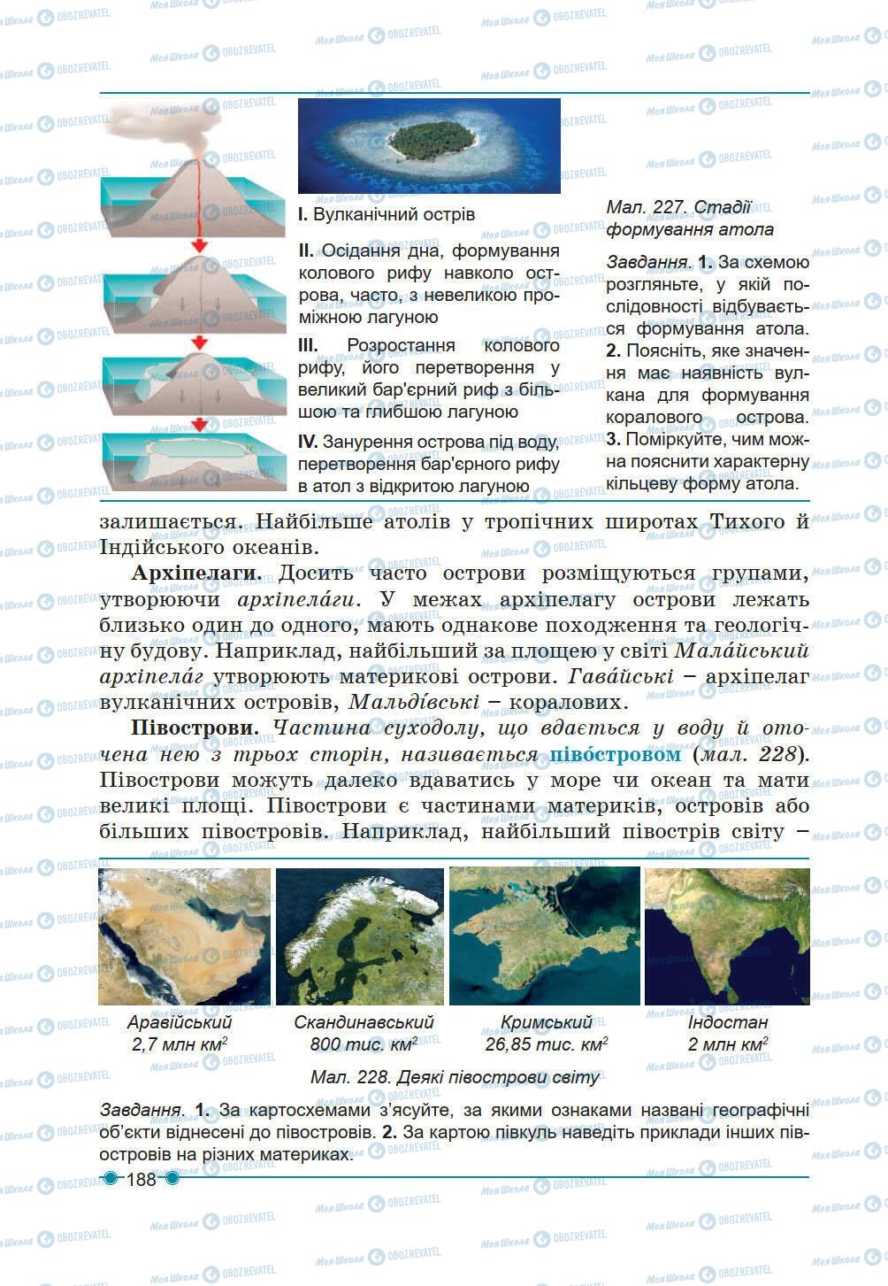 Підручники Географія 6 клас сторінка 188