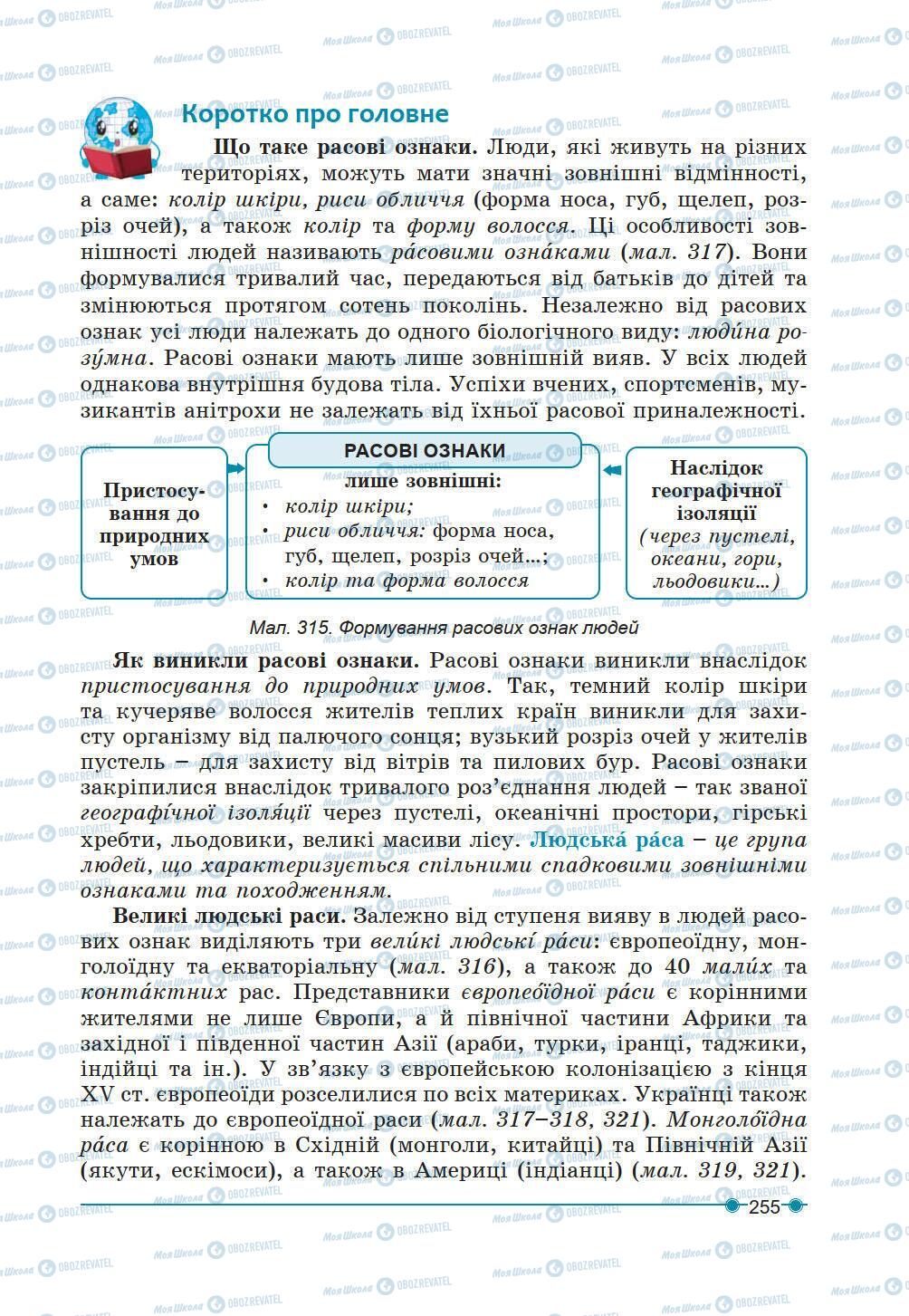 Підручники Географія 6 клас сторінка 255