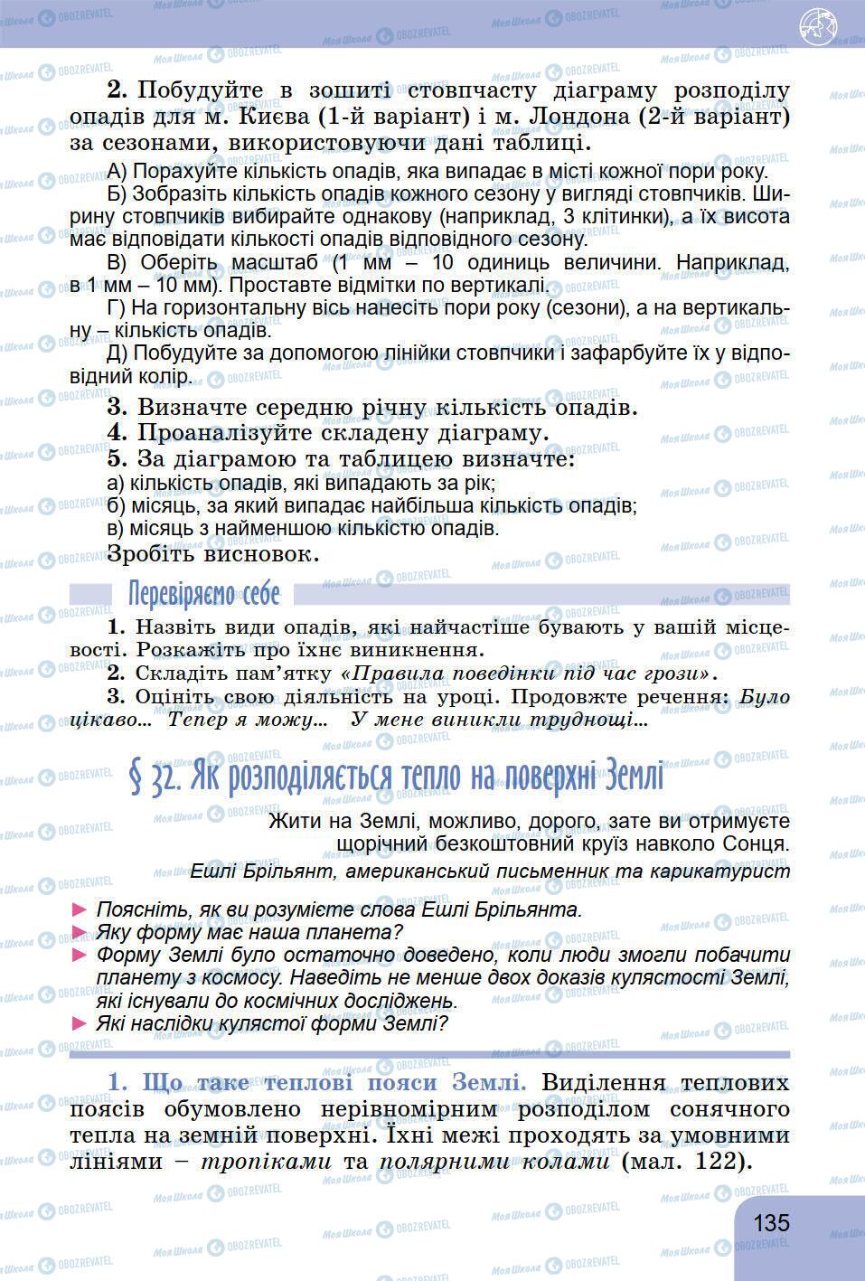 Підручники Географія 6 клас сторінка 135