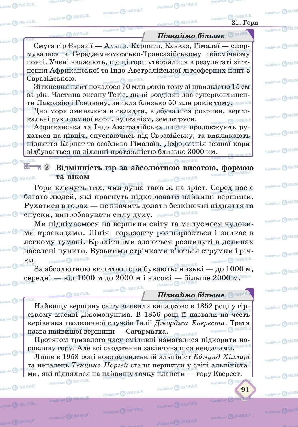 Підручники Географія 6 клас сторінка 91