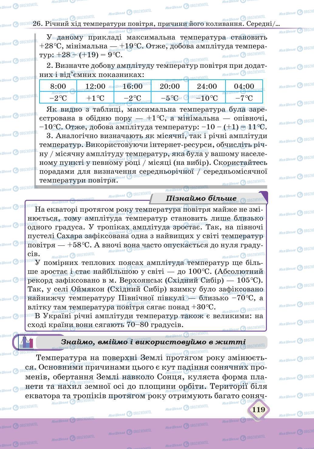 Підручники Географія 6 клас сторінка 119