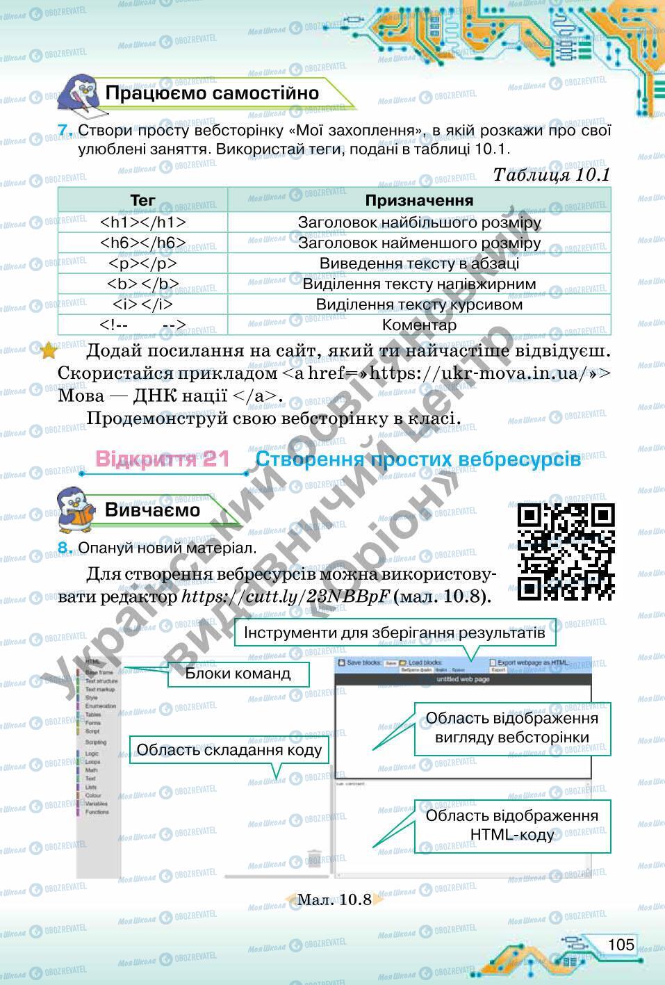 Учебники Информатика 6 класс страница 105