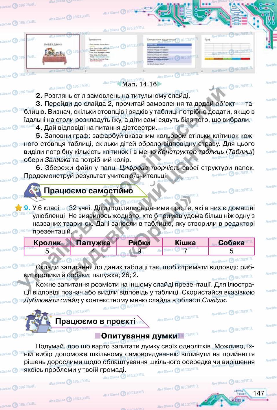 Підручники Інформатика 6 клас сторінка 147