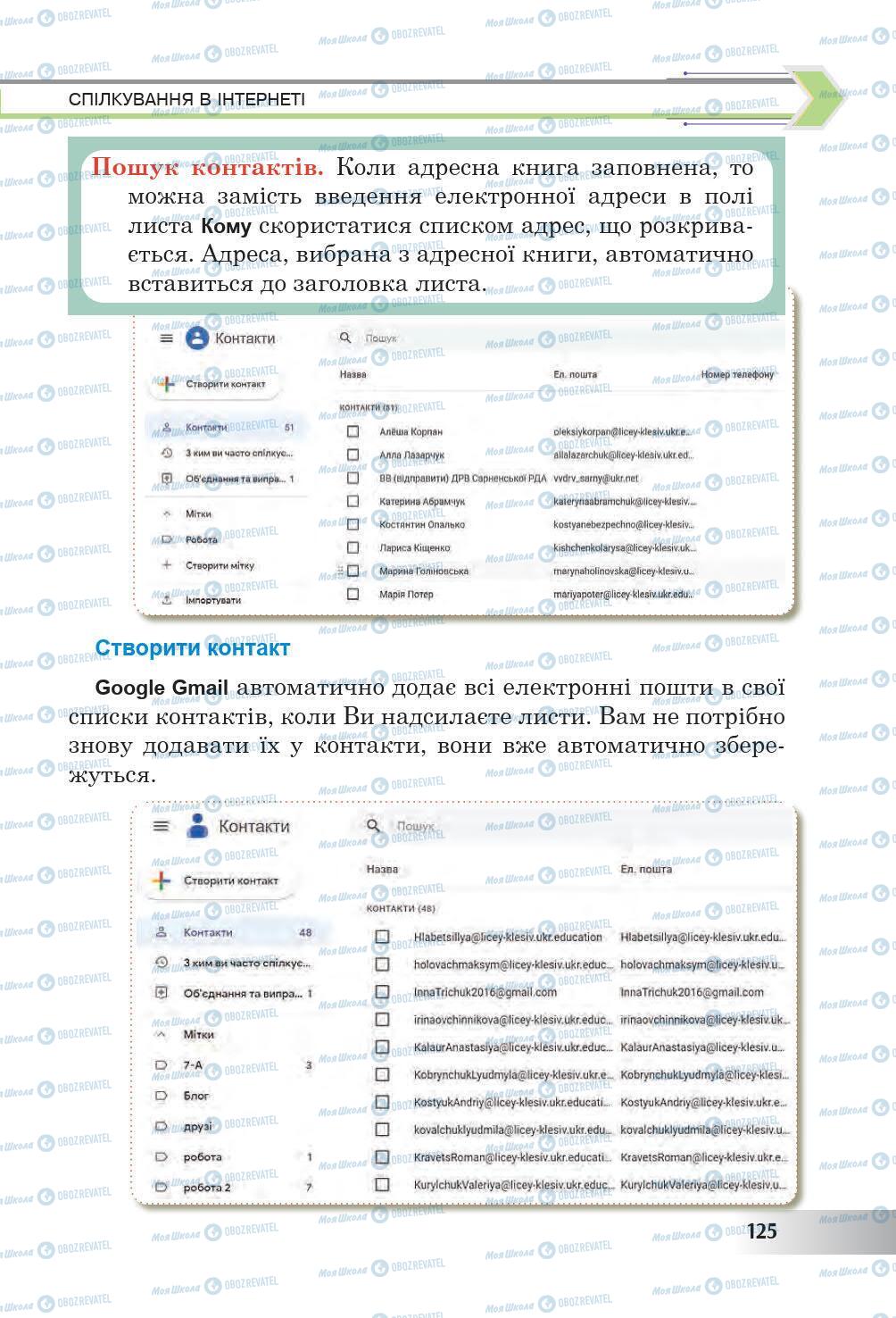 Підручники Інформатика 6 клас сторінка 125