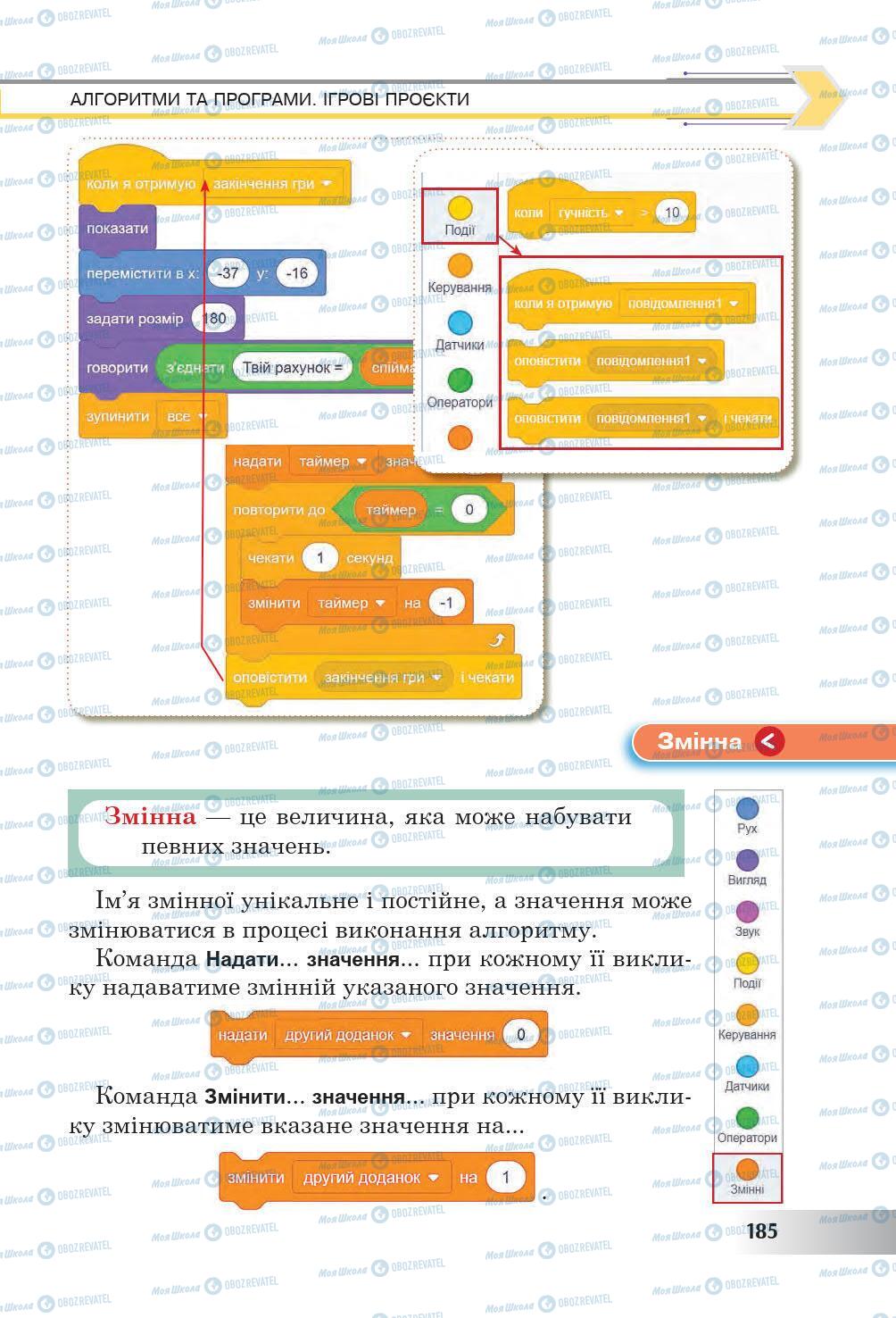 Підручники Інформатика 6 клас сторінка 185
