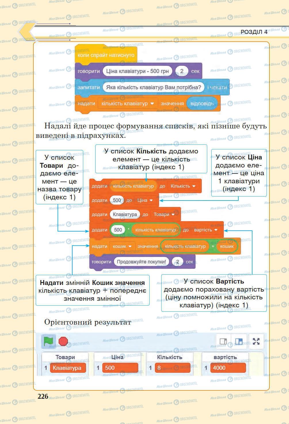 Підручники Інформатика 6 клас сторінка 226