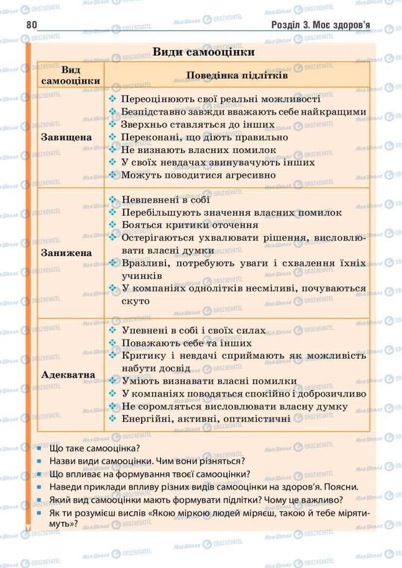 Підручники Основи здоров'я 6 клас сторінка 80