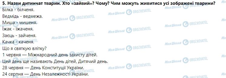 ГДЗ Я досліджую світ 1 клас сторінка Тема 2. Я досліджую природне довкілля влітку