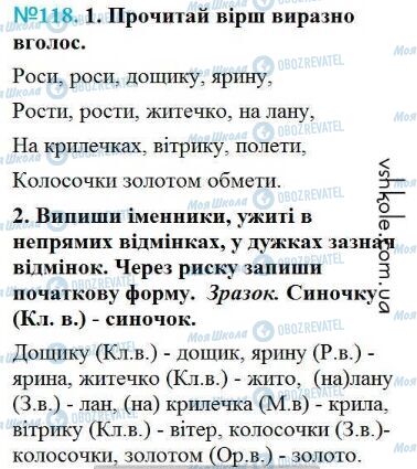 ГДЗ Українська мова 4 клас сторінка Вправа 118