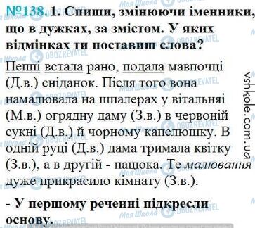 ГДЗ Українська мова 4 клас сторінка Вправа 138