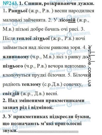 ГДЗ Українська мова 4 клас сторінка Вправа 243