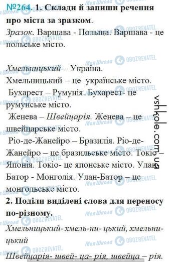 ГДЗ Українська мова 4 клас сторінка Вправа 264