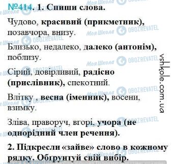 ГДЗ Українська мова 4 клас сторінка Вправа 414