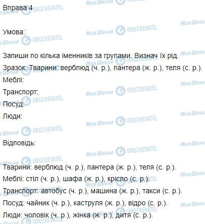 ГДЗ Українська мова 3 клас сторінка Вправа  4