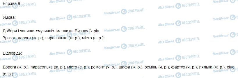 ГДЗ Українська мова 3 клас сторінка Вправа 9