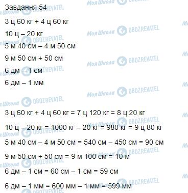 ГДЗ Математика 4 клас сторінка Завдання  54