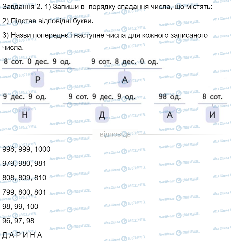 ГДЗ Математика 4 класс страница Завдання  2