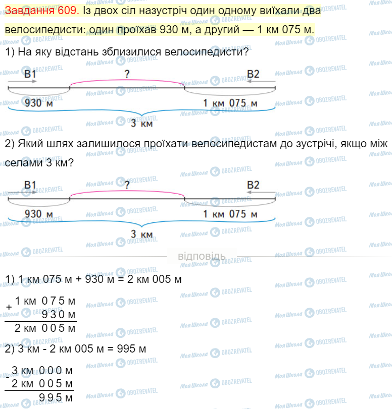 ГДЗ Математика 4 клас сторінка Завдання 609