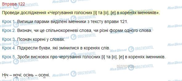 ГДЗ Українська мова 4 клас сторінка Вправа  122