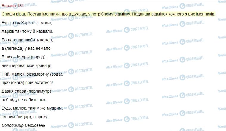 ГДЗ Українська мова 4 клас сторінка Вправа  131