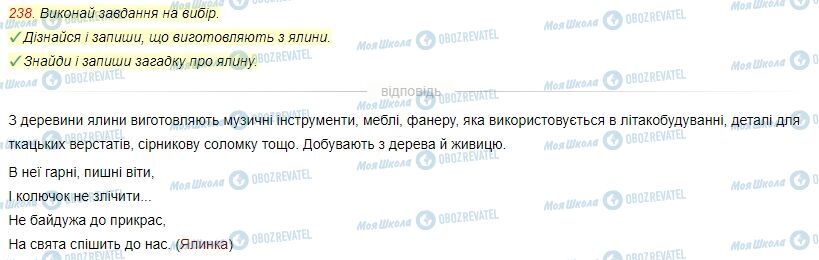 ГДЗ Українська мова 4 клас сторінка Вправа  238