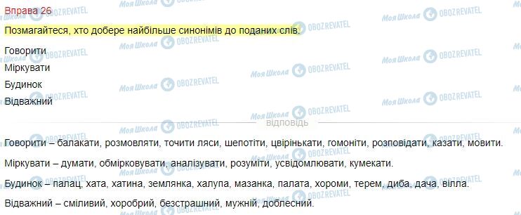 ГДЗ Українська мова 4 клас сторінка Вправа  26