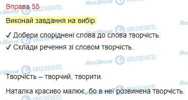 ГДЗ Українська мова 4 клас сторінка Вправа  55